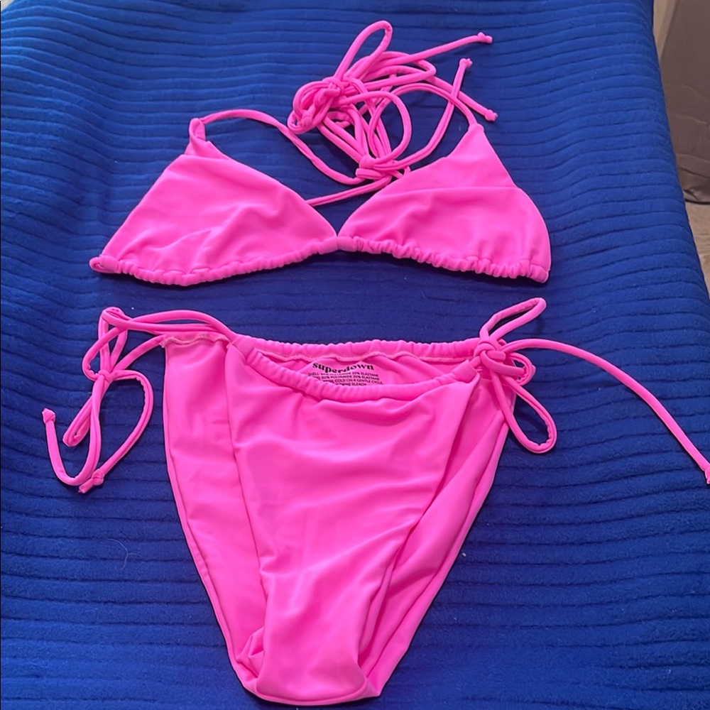 Superdown Bright Pink Bikini Set - image 1
